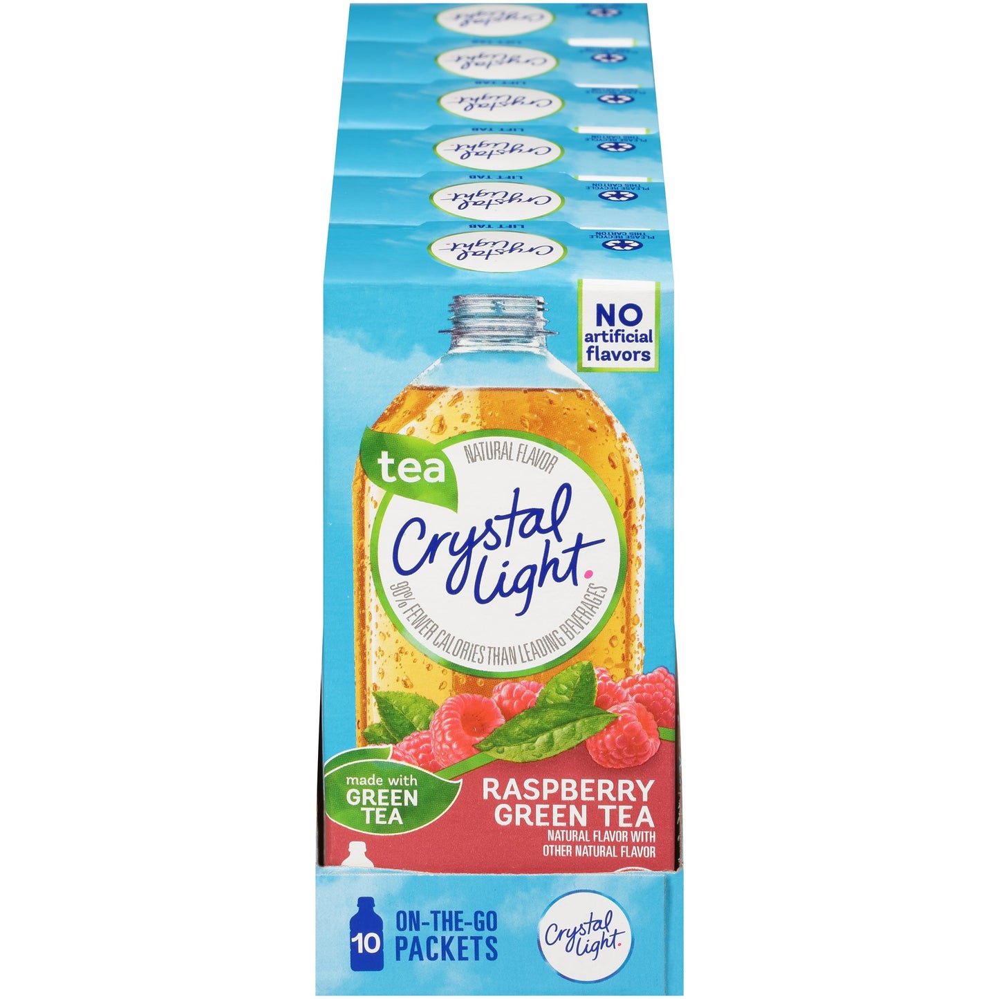 Crystal Light On The Go Green Tea Raspberry, 10 Count Boxes (Pack Of 6)