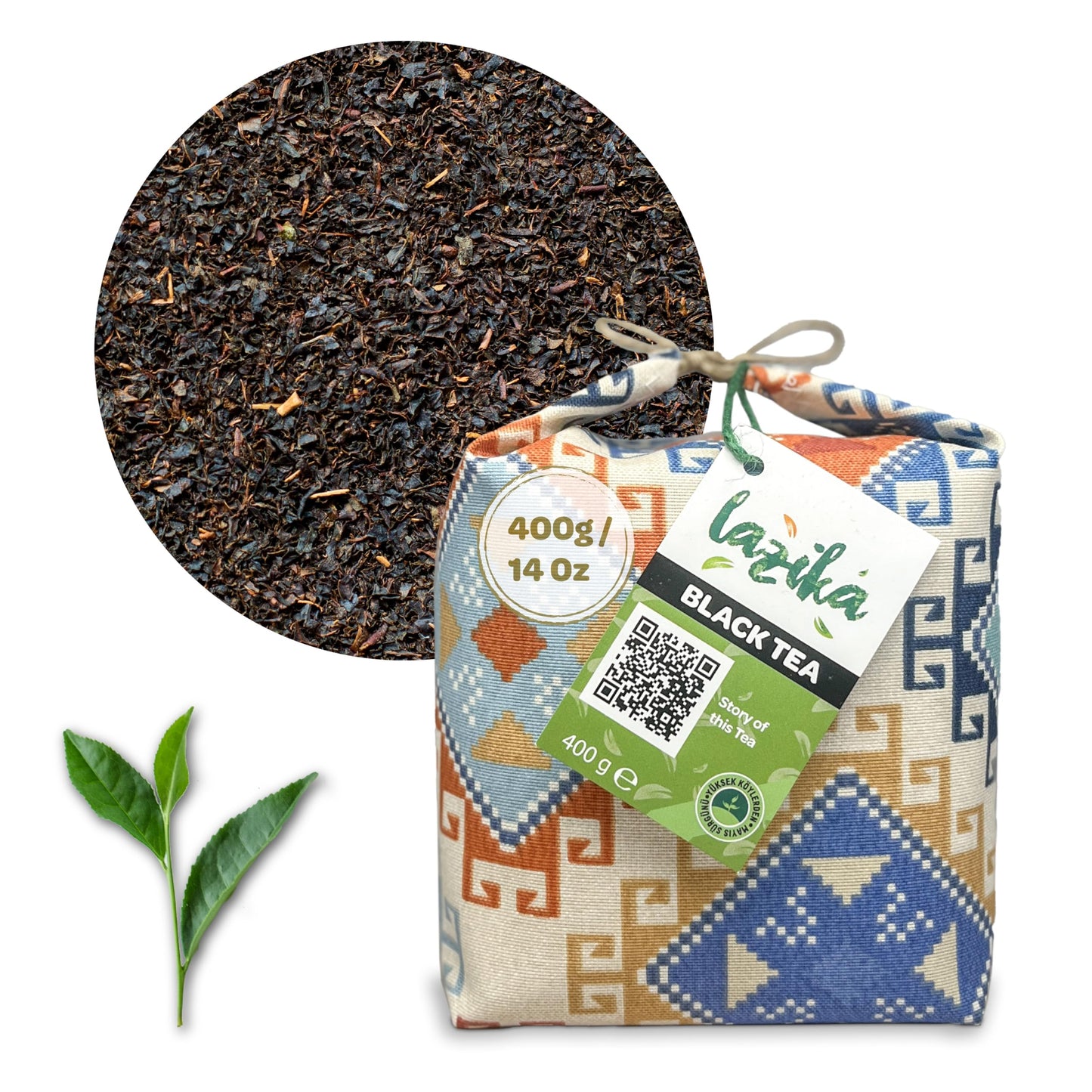 Lazika Black Tea, Loose Leaf Tea, 14.1 Oz, English Breakfast Tea, Tea Gift For Tea Lovers With Gift Pack