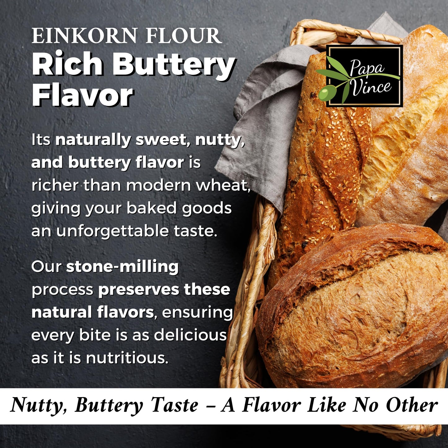 Einkorn Flour - Made In Italy, Organic Ancient Grain, Non-Enriched, Unbleached, Unbromated, High Fiber & Protein, Ancient Whole
