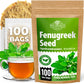 WILDFIELD HERBS Dried Fenugreek Herb Tea - 100 Count Tea Bags, 1.5g Each