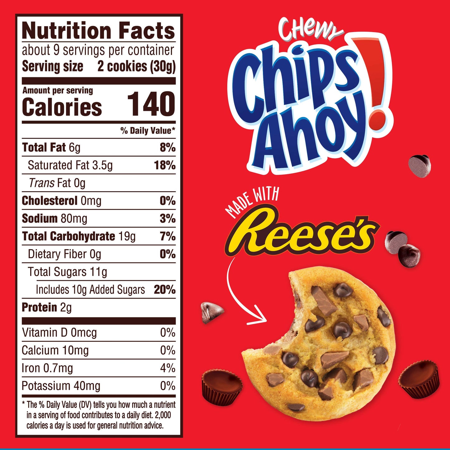 CHIPS AHOY! Chewy Chocolate Chip Cookies with Reese s Peanut Butter Cups, 12 - 9.5 Ounce Packs (Pack of 12)