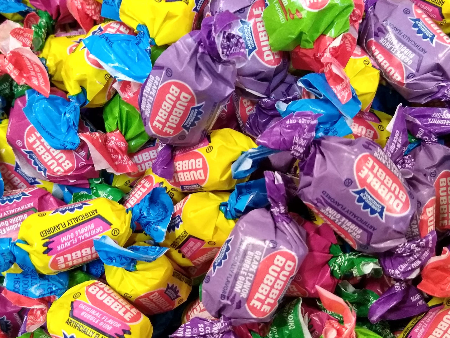 4 Flavor Gum - 2 Lbs Of Assorted Apple Watermelon Grape Original Individually Wrapped Fresh Bubble Gum