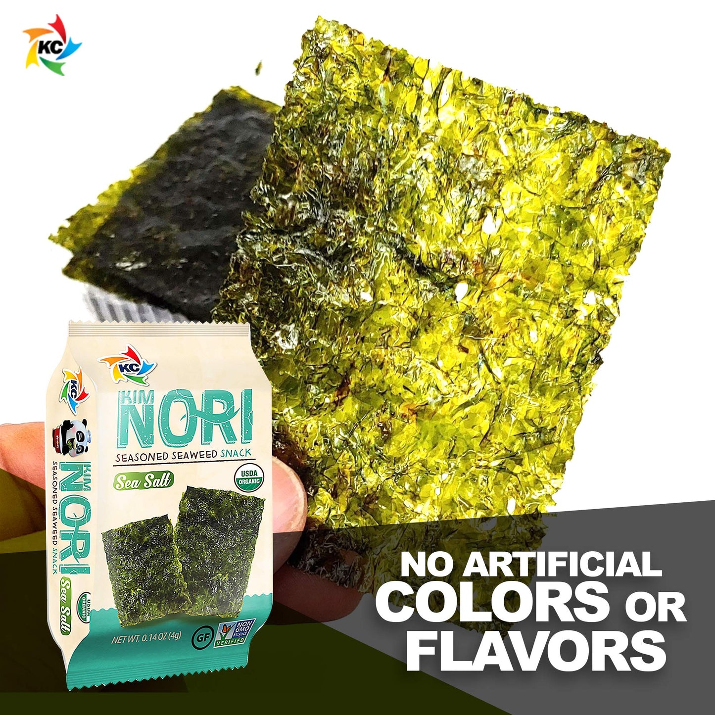 KIMNORI Seasoned Sea  Snack Sheets, Organic Sea Salt Sweet N Spicy, 24 Packs, 3.36 oz Total