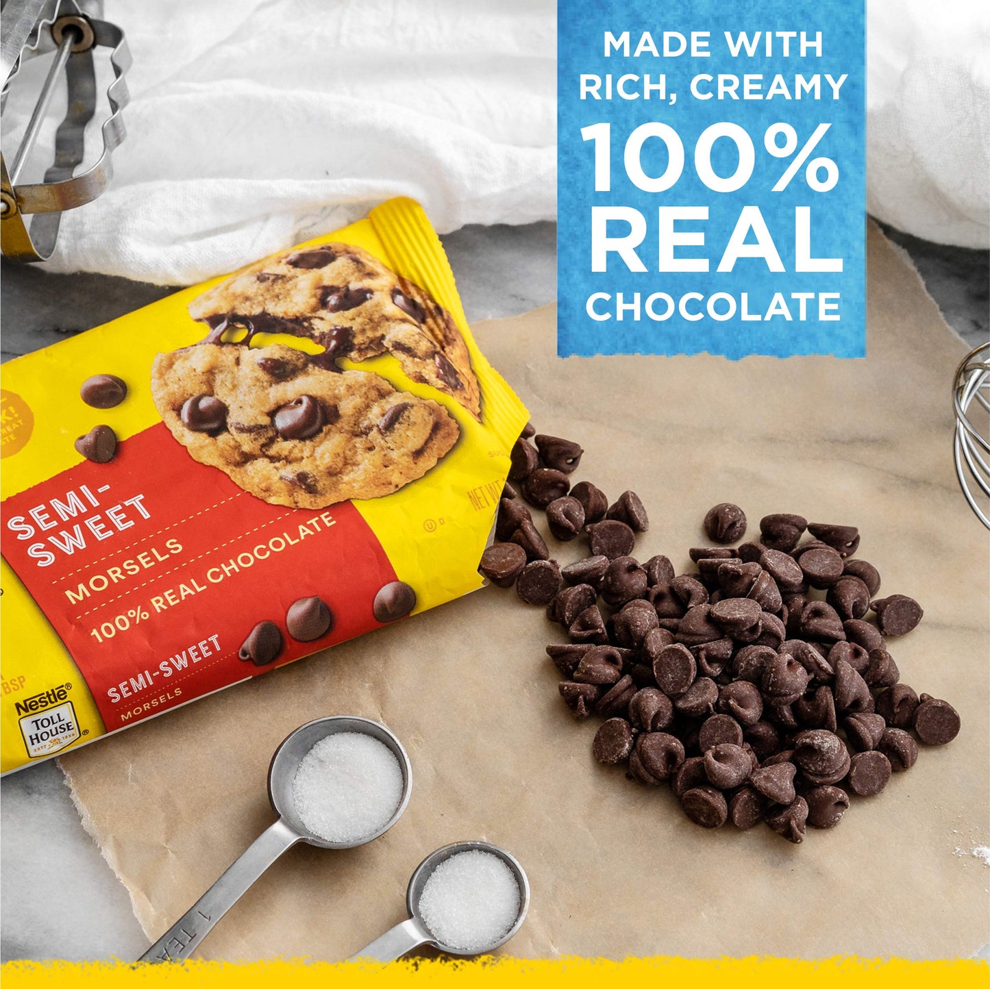 Nestl   Toll House Chocolate Chips, Pack of 3 - Includes Two, 12 oz. Bags of Semi-Sweet Chocolate Chips and One, 10 oz. Bag of D