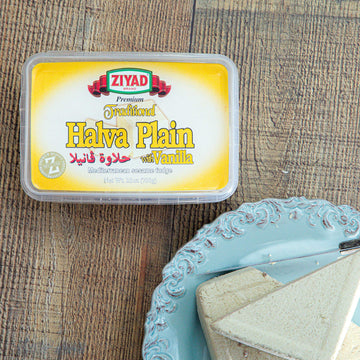 Ziyad Traditional Mediterranean Sesame Fudge Halva With Vanilla, Additives No Preservatives, 25 Oz