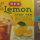 HEB Lemon Iced Tea, 12 Single Cups, 12 Count, Refreshing Beverage
