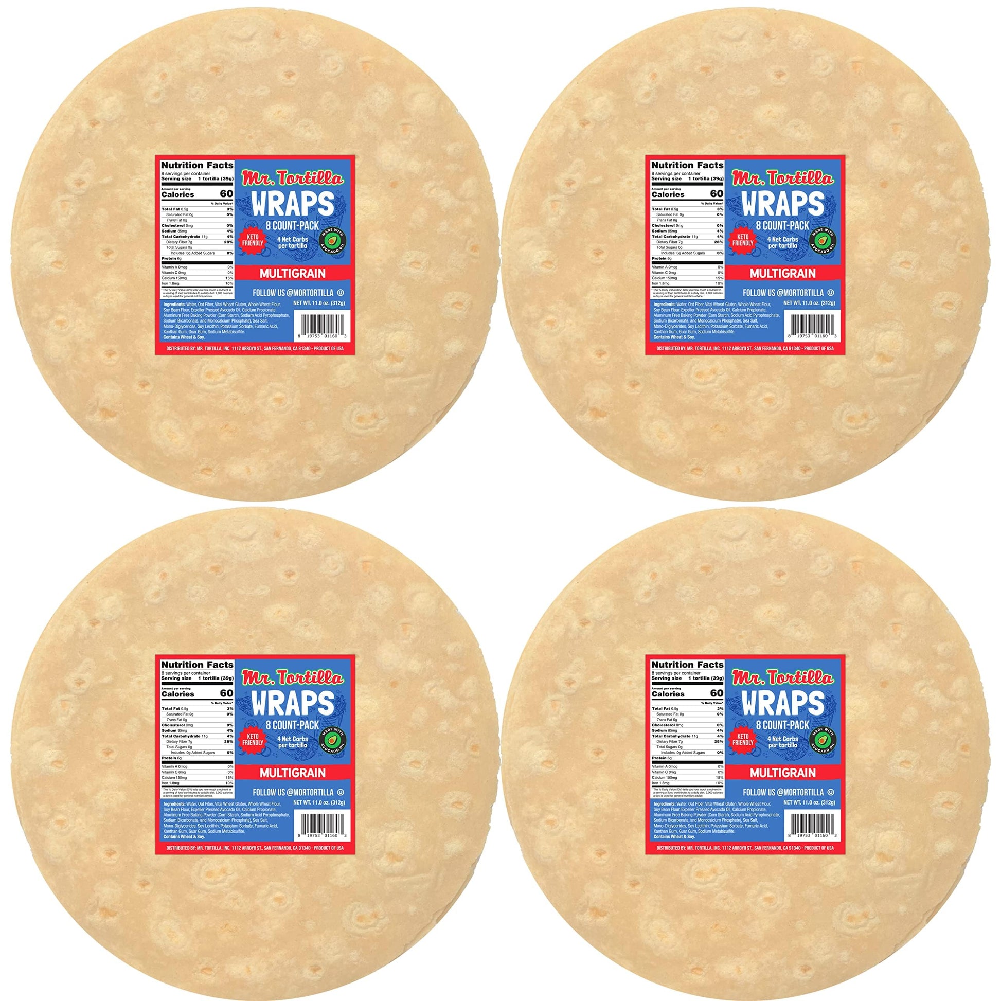 Mr. Tortilla Keto-Friendly 4 Net Carb Tortillas - Fresh Delicious Soft Taco Shells - Healthy Keto Food Wraps - Organic Wheat Flo