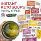 Wild Zora Instant Keto-Friendly Soups 5-Pack Variety, Broth Made With Grass-Fed Beef, Free-Range Chicken, And Vegetables, Gluten