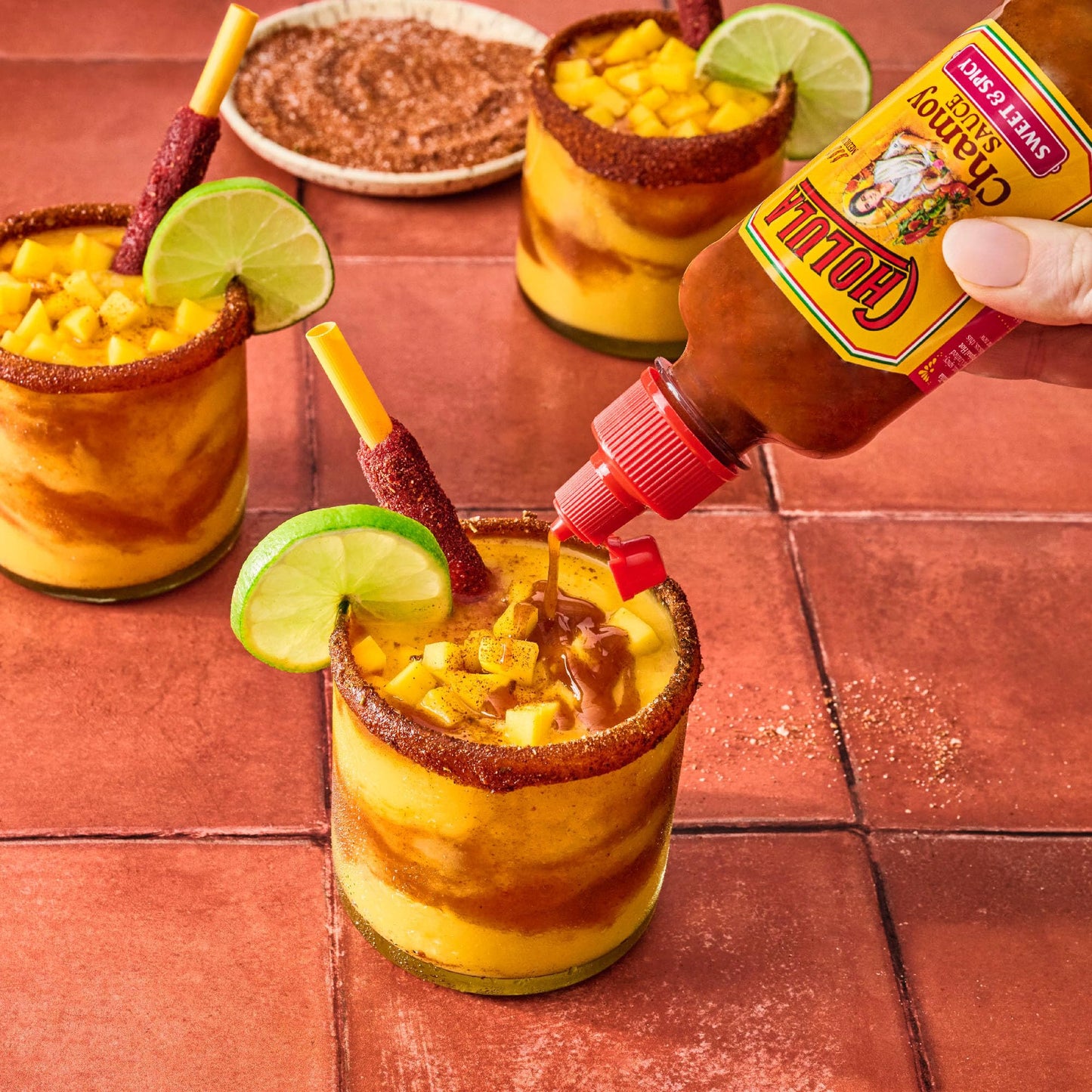 Cholula Chamoy Sauce, Sweet & Spicy, Tangy Drizzle Sauce with Arbol Chiles and Sweet Hibiscus, For Fruit, Cocktails, Desserts an