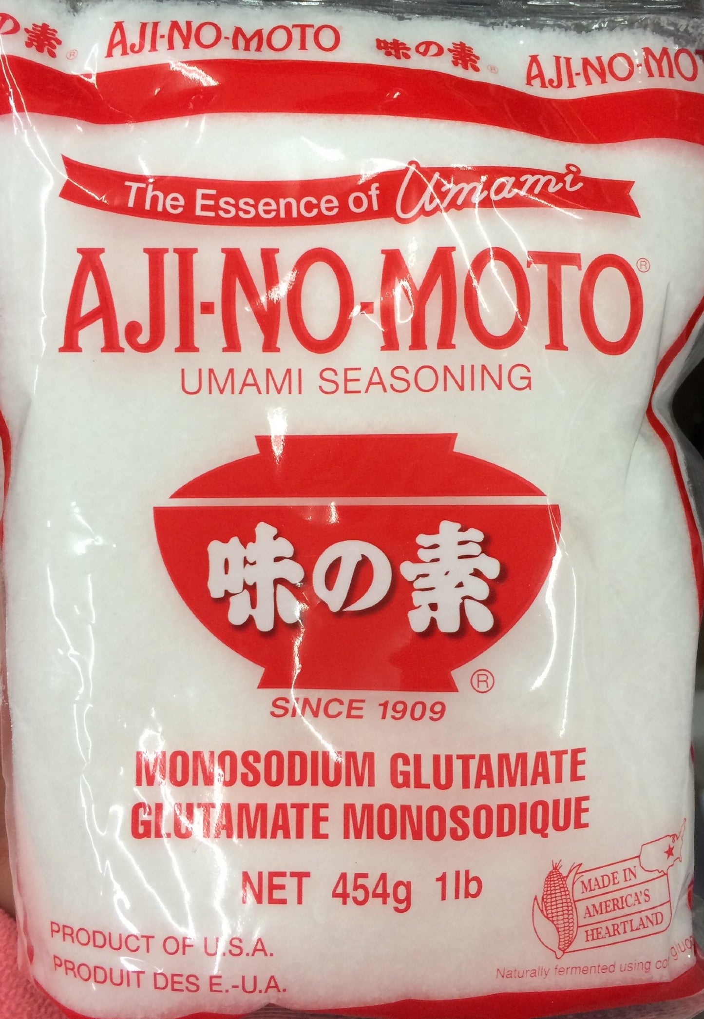 Ajinomoto Umami Seasoning, MSG Monosodium Glutamate, 16oz Bag, Made in USA