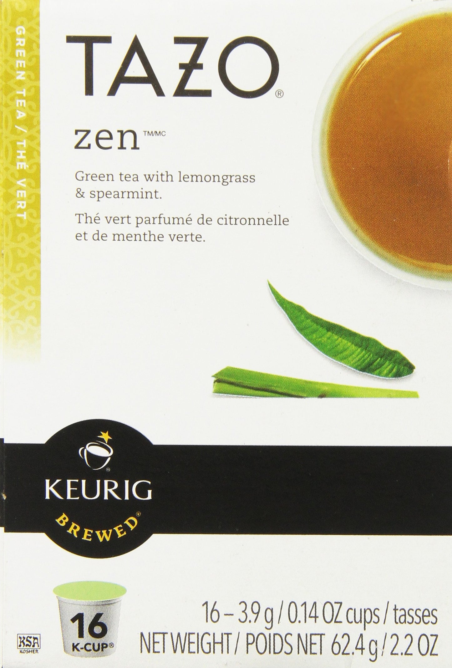 TAZO Zen Green Tea K-Cups, 16 Count, Model 10519, White