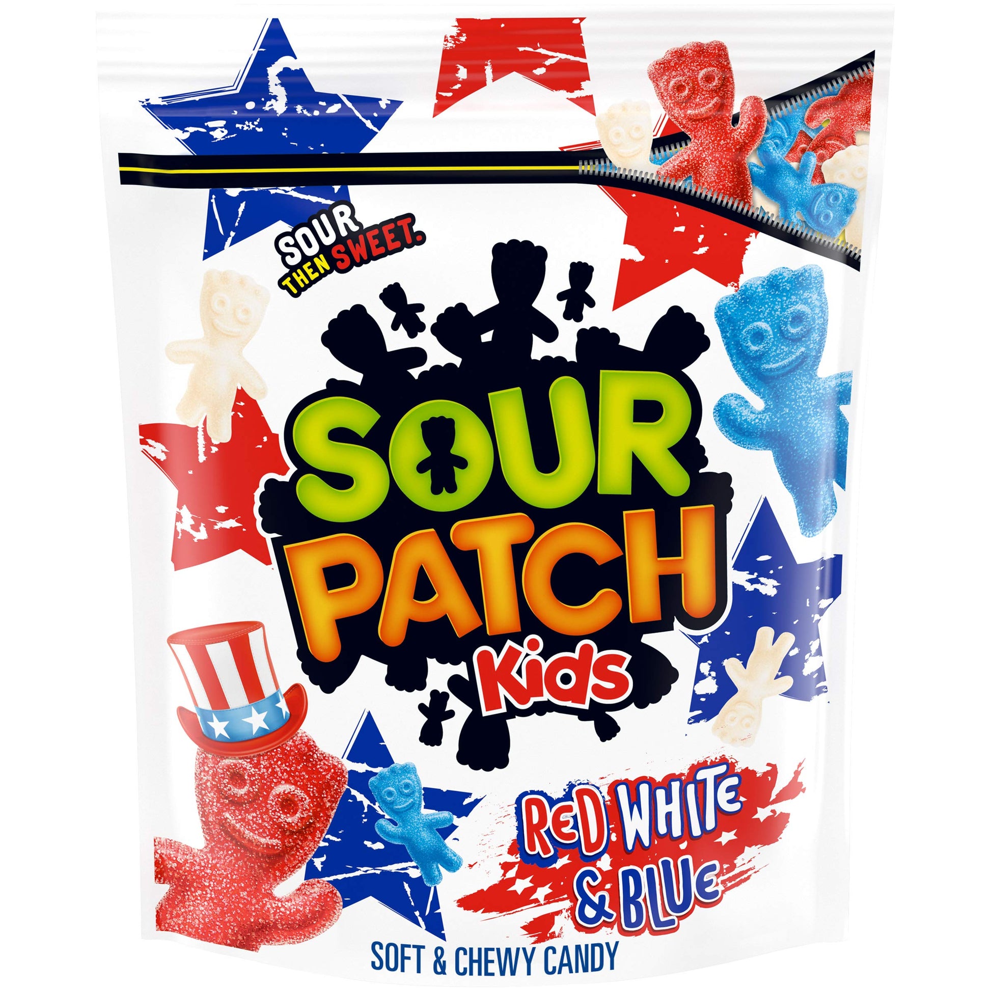 Sour Patch Kids Red White & Blue Soft Chewy Candy, Limited Edition, 1.9 lb Bag, Colorful Gummies