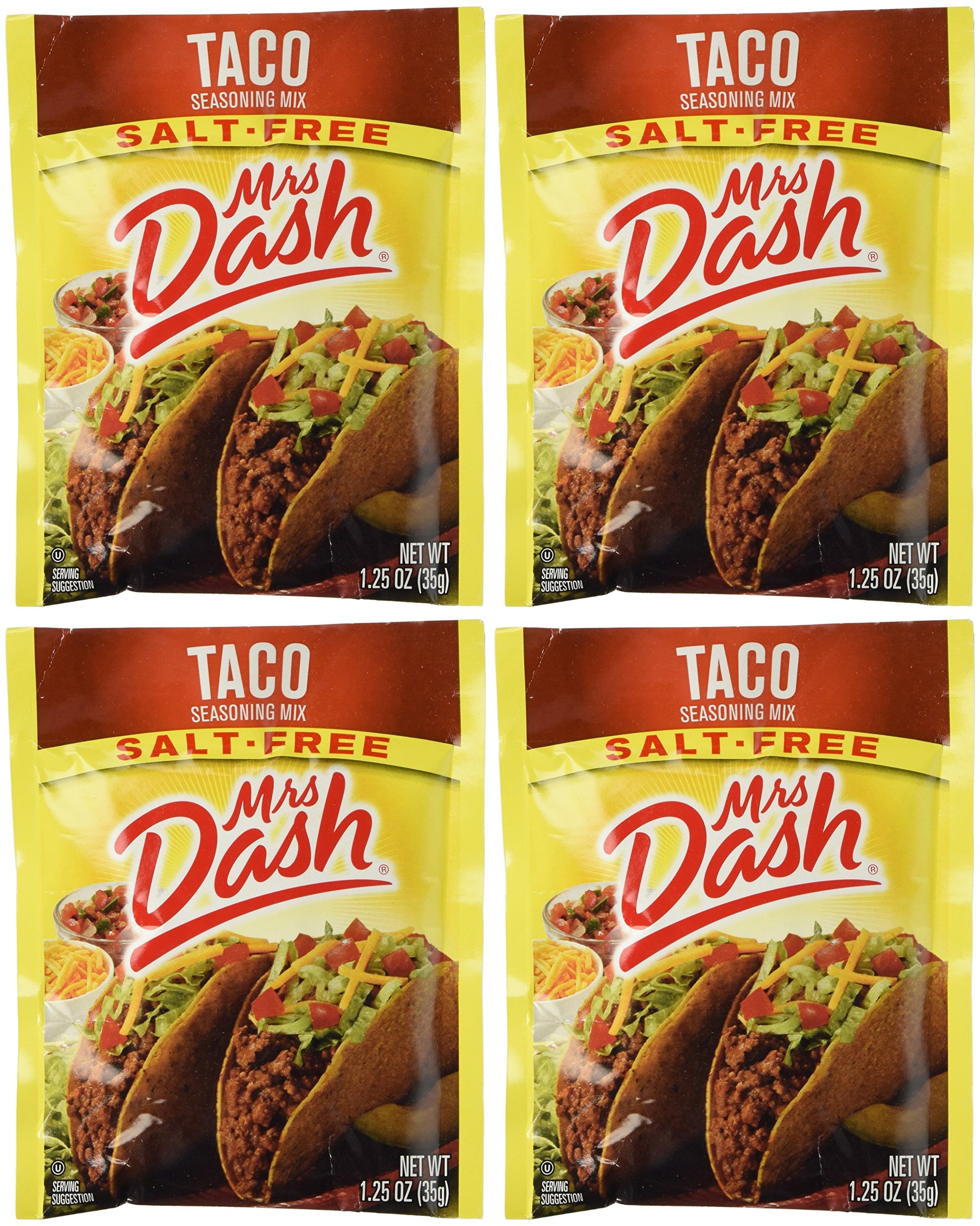 Mrs Dash Salt Free Taco Seasoning Mix (1.25 Oz Packets) 4 Pack