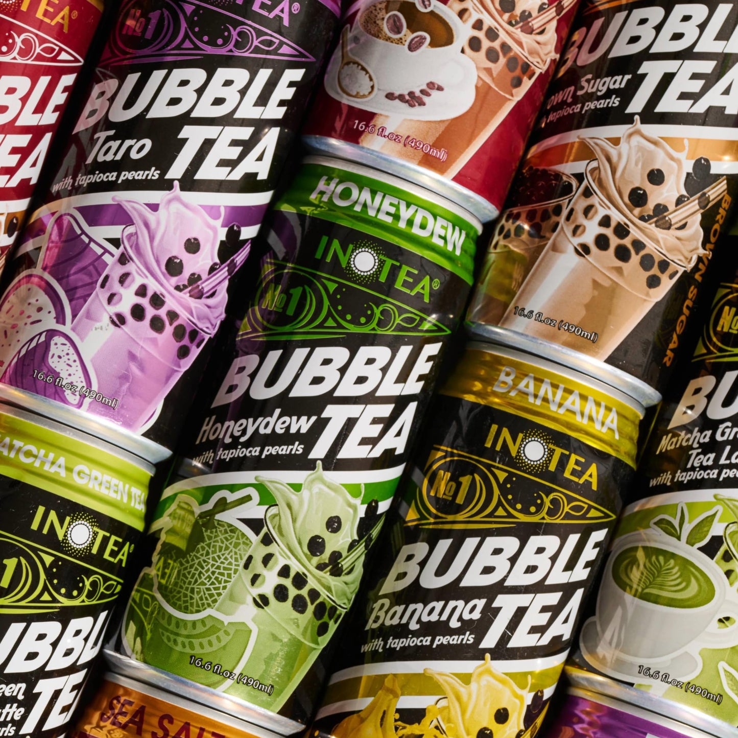 (Pack Of 12) Inotea Bubble Tea | Choose One Flavor: Brown Sugar, Taro, Honeydew, Banana, Matcha Latte, Sea Salt Coffee, And Asso