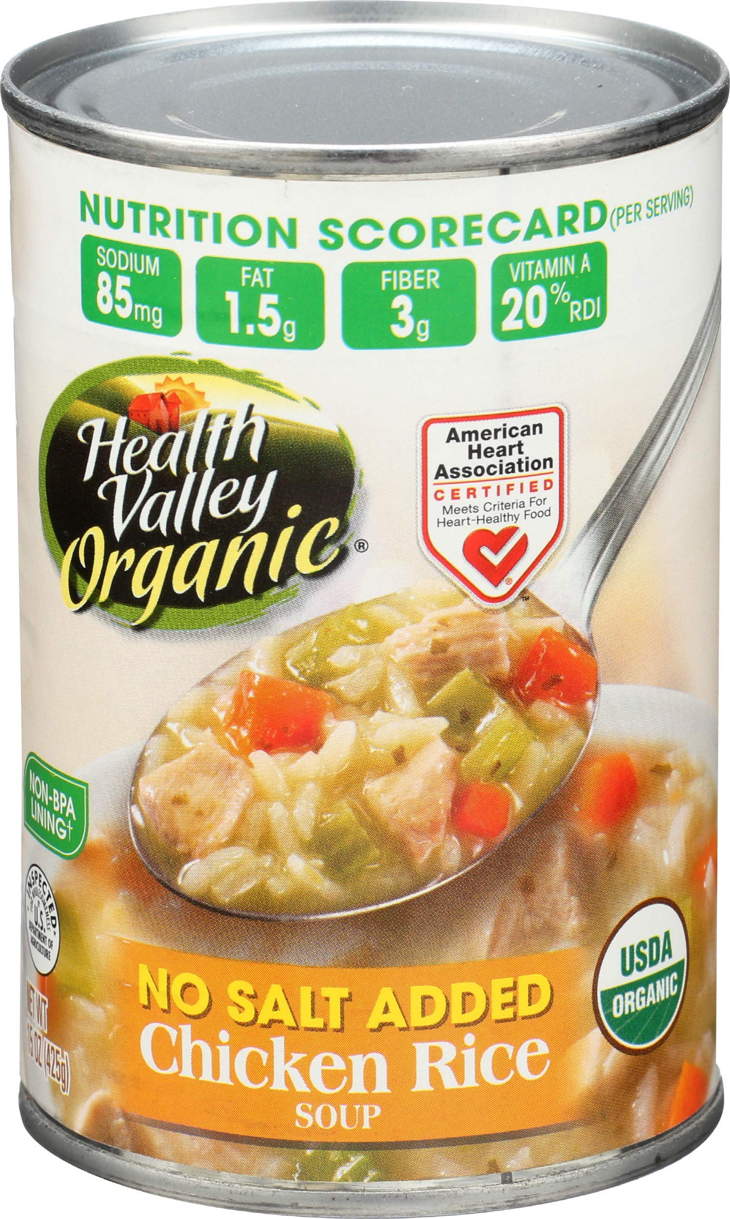 Health Valley Soup chicken Rice No Salt 15 oz