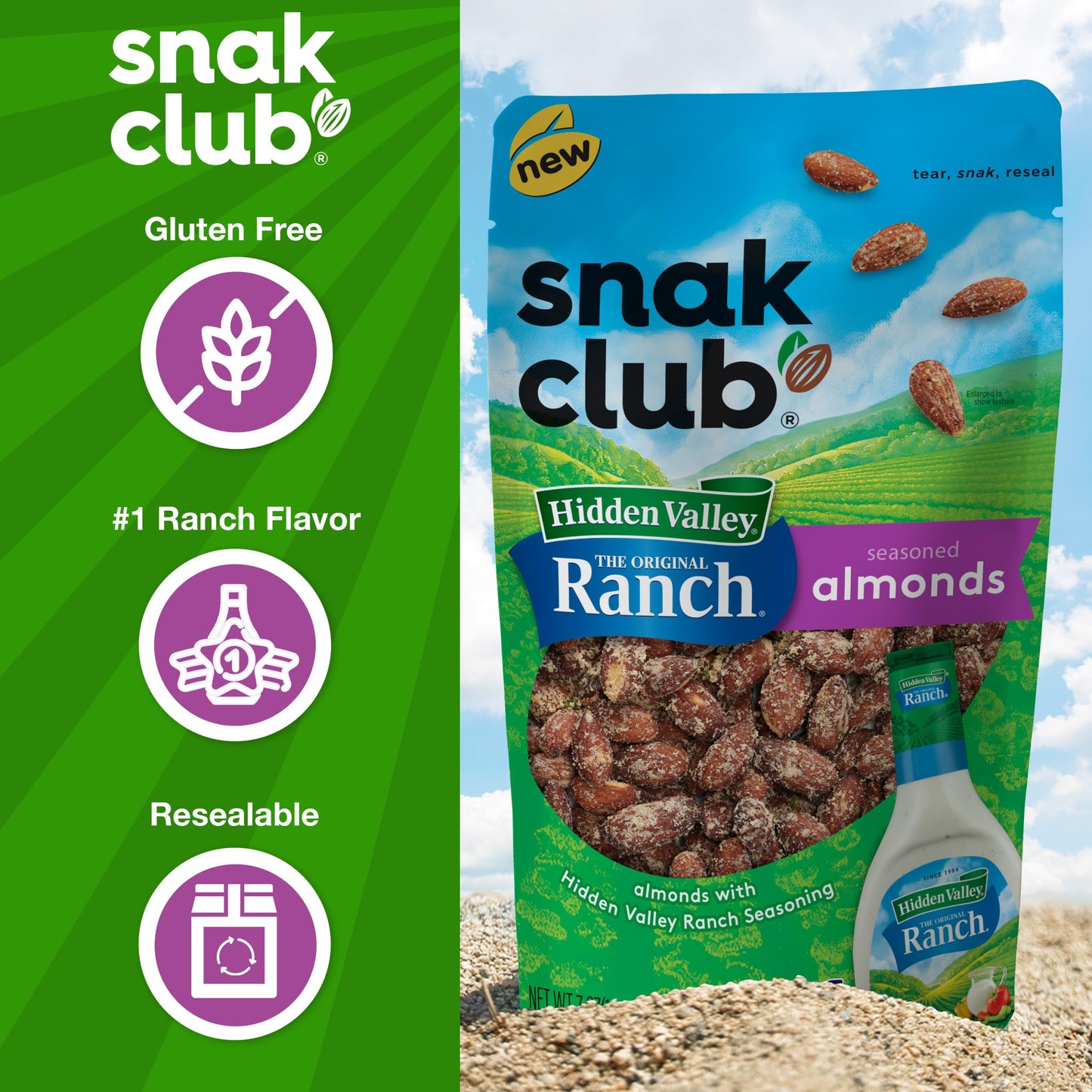 Hidden Valley Ranch Almonds 7oz/6ct