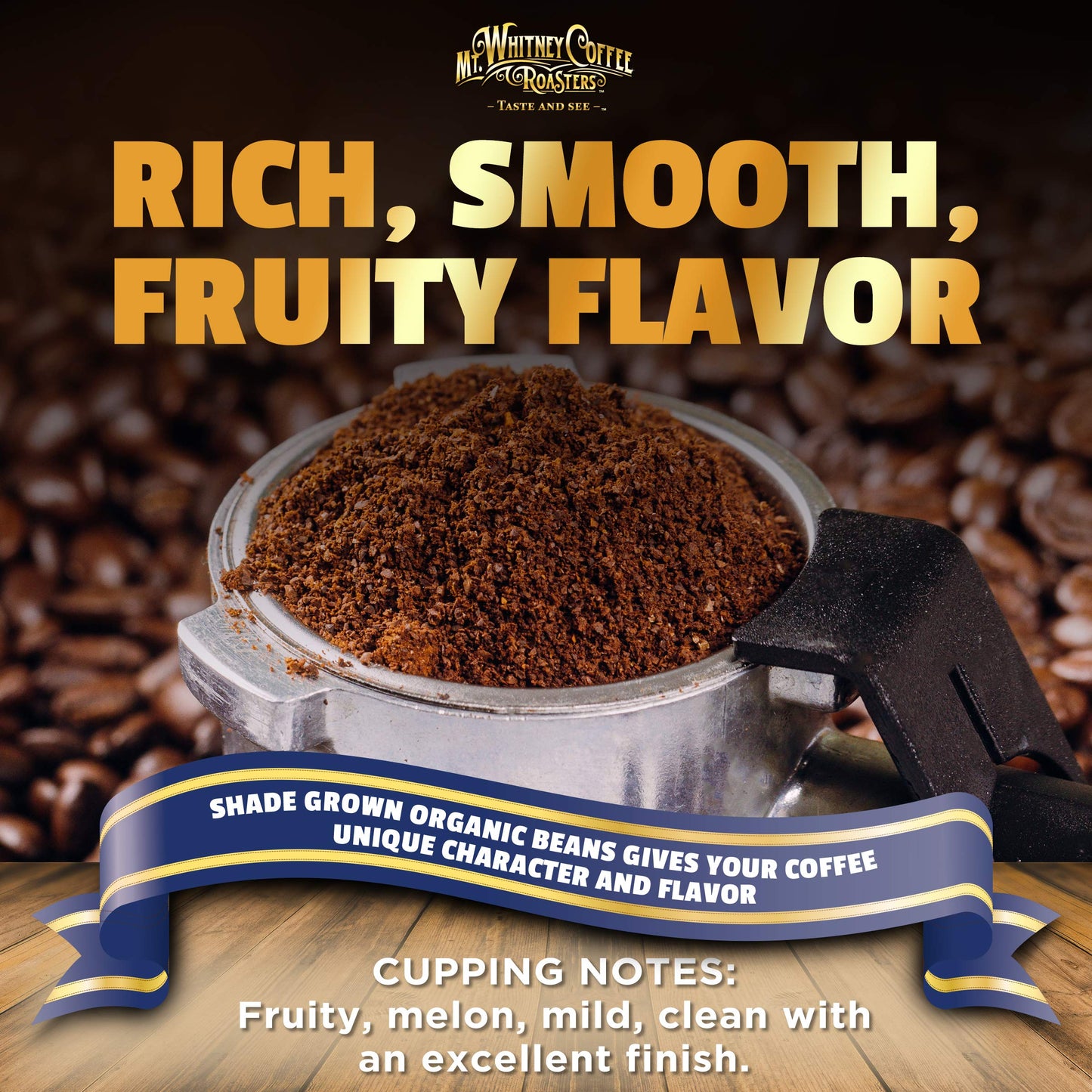 Mt. Whitney Organic Decaf Coffee, Swiss Water Process, Low Acid, Ground, 5 Lb