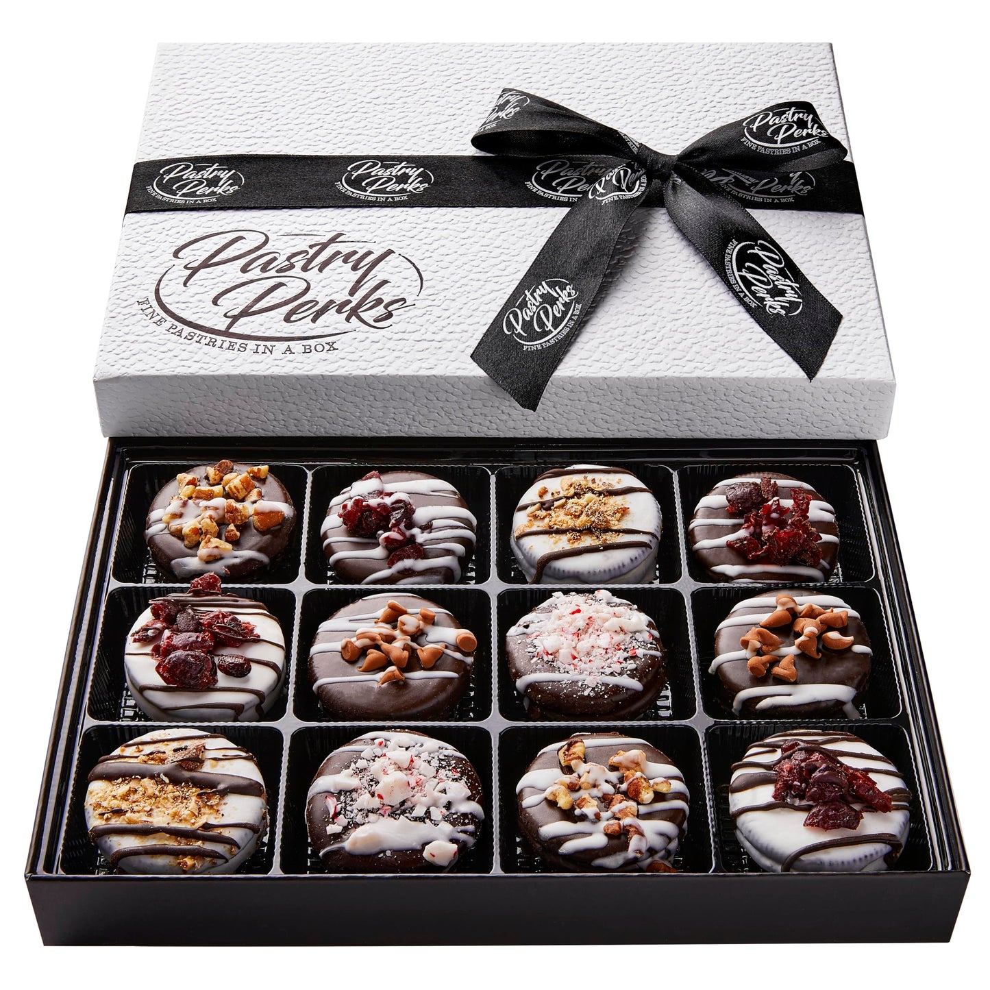 Pastry Perks 12 Gourmet Chocolate Covered Valentines Day Cookies Gift Basket | Christmas Gifts For Women & Men  Mom  Dad  Grandma | Thanksgiving Food Delivery