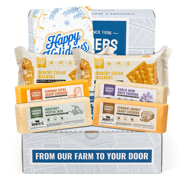 Farmers Market Gift Basket, Gluten Free, Keto, Paleo, Low Sodium, Zero Sugar, Wisconsin Cheese Gift Sets, Classic Cheese Assortment