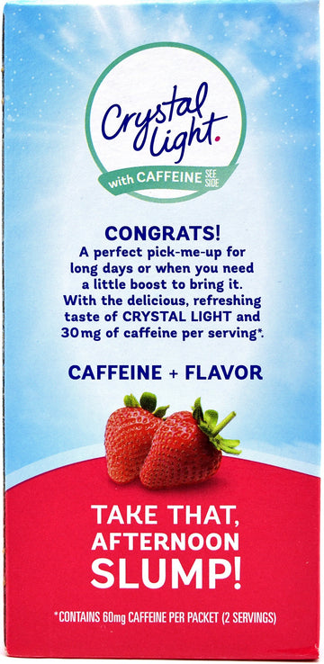 Crystal Light On The Go Wild Strawberry with Caffeine, 10 Packets, 1.1 Ounce (Pack of 4)