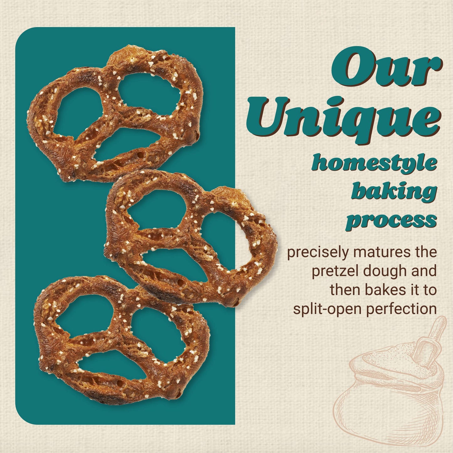 UNIQUE SNACKS Original Splits Pretzels, OU Kosher, Non-GMO, 16 Oz. Bags, Pack of 12, 1 Pound