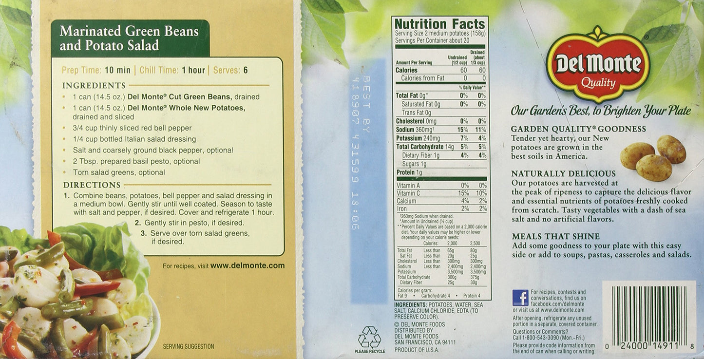 Del Monte Whole New Potatoes, 8 Count