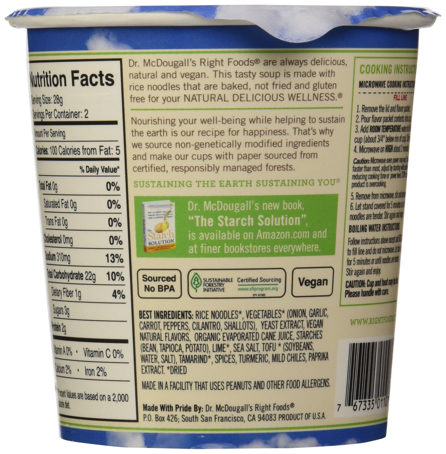 Dr. McDougall's Soup, Vegan Pad Thai Noodl, 2 oz