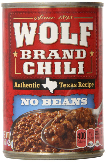 Wolf Brand Chili With No Beans, 15 Ounce (Pack Of 12)