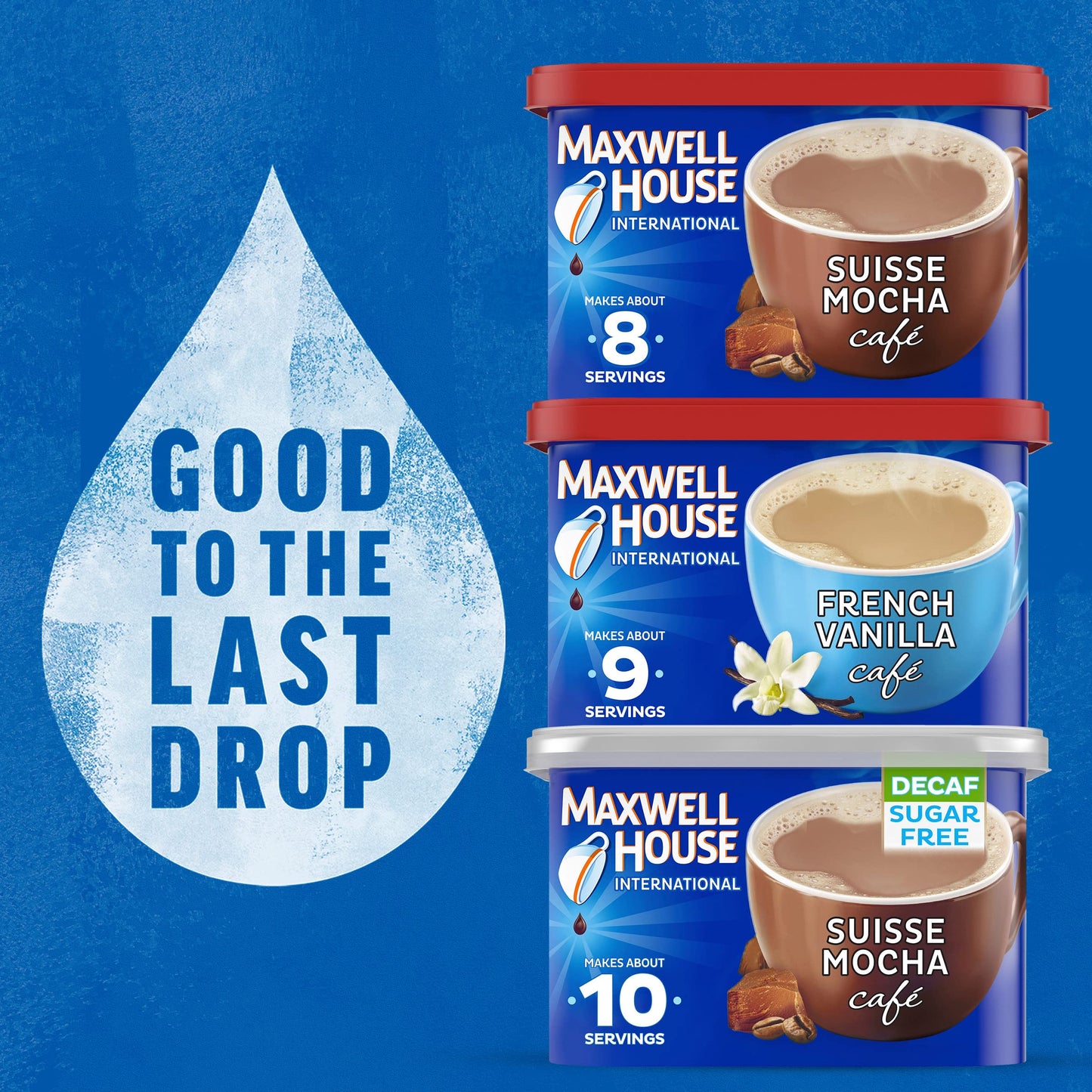 Maxwell House International Suisse Mocha Caf  -Style Instant Coffee Beverage Mix, 4 ct. Pack, 7.2 oz. Canisters