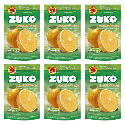 Zuko Orange Instant Powder Drink | Family Pack | No Sugar Needed | Vitamin C | 14.1 Ounce (Pack of 6)