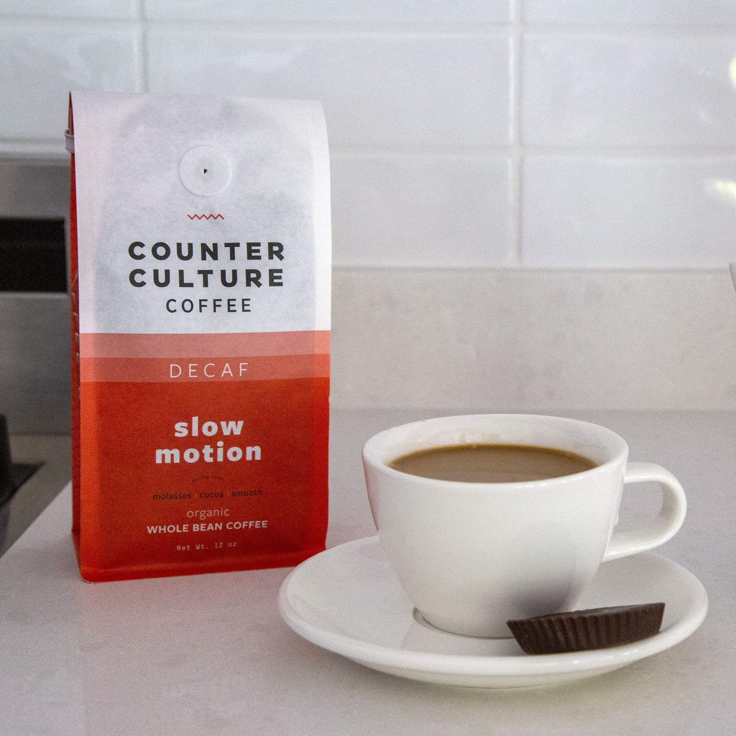 Counter Culture Coffee Slow Motion Decaf - Medium Roast, Organic, Sustainably Farmed, Kosher, Whole Bean Coffee, 12 Oz (1 Bag)