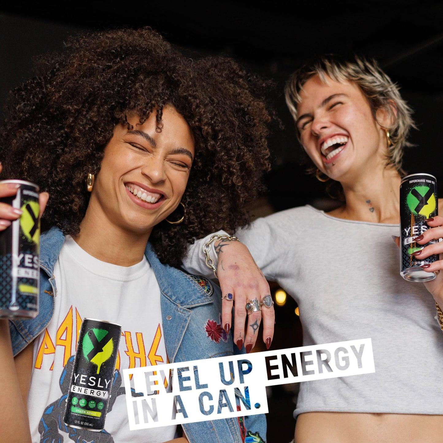 Yesly Energy - All Natural Clean Energy Drink - Zero Sugar Functional Energy Infused with Vitamins and Electrolytes - Green Appl