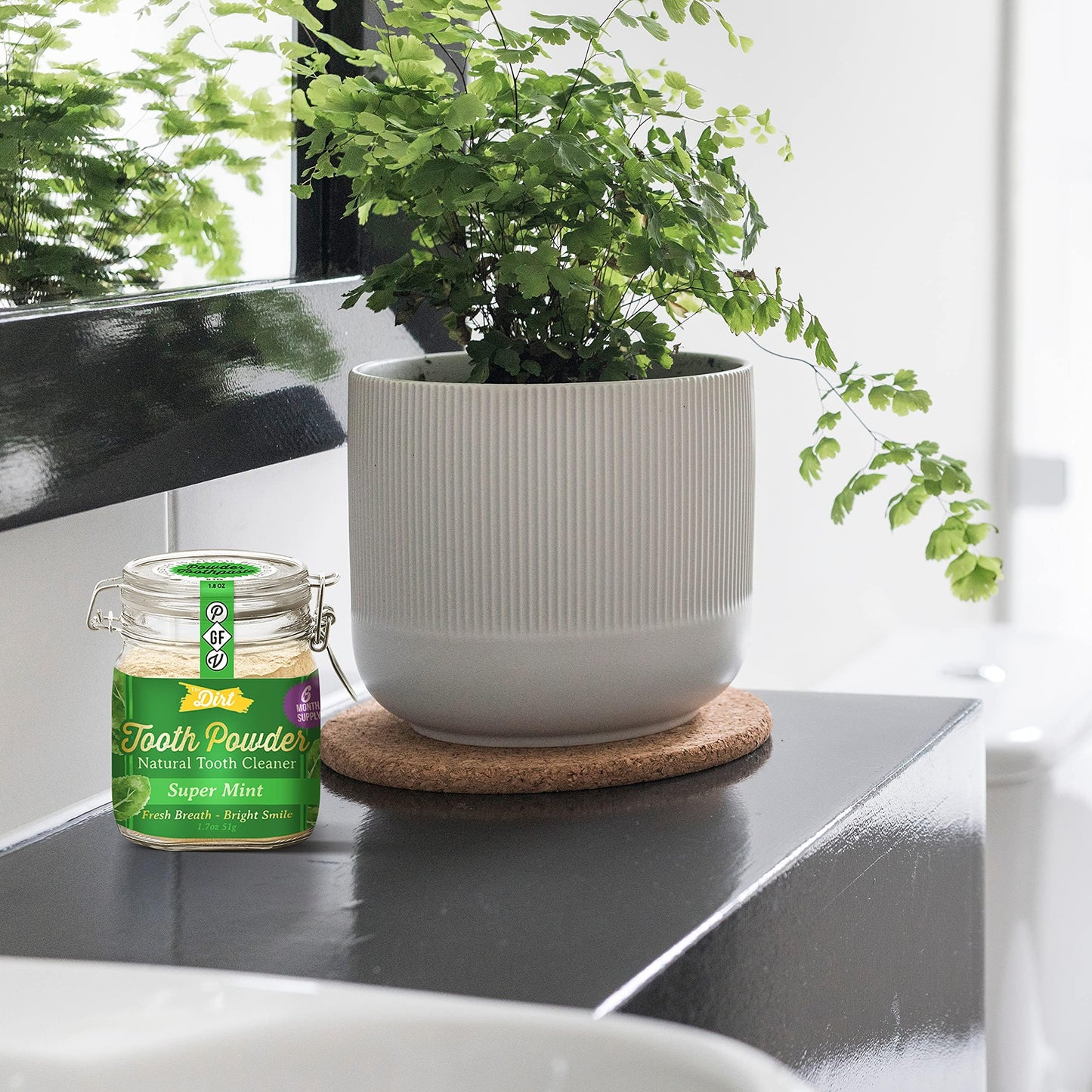 The Dirt Tooth Powder - Natural Fluoride-Free Toothpaste Alternative, Vegan - Essential Oils & Bentonite Clay (Super Mint, 51G:
