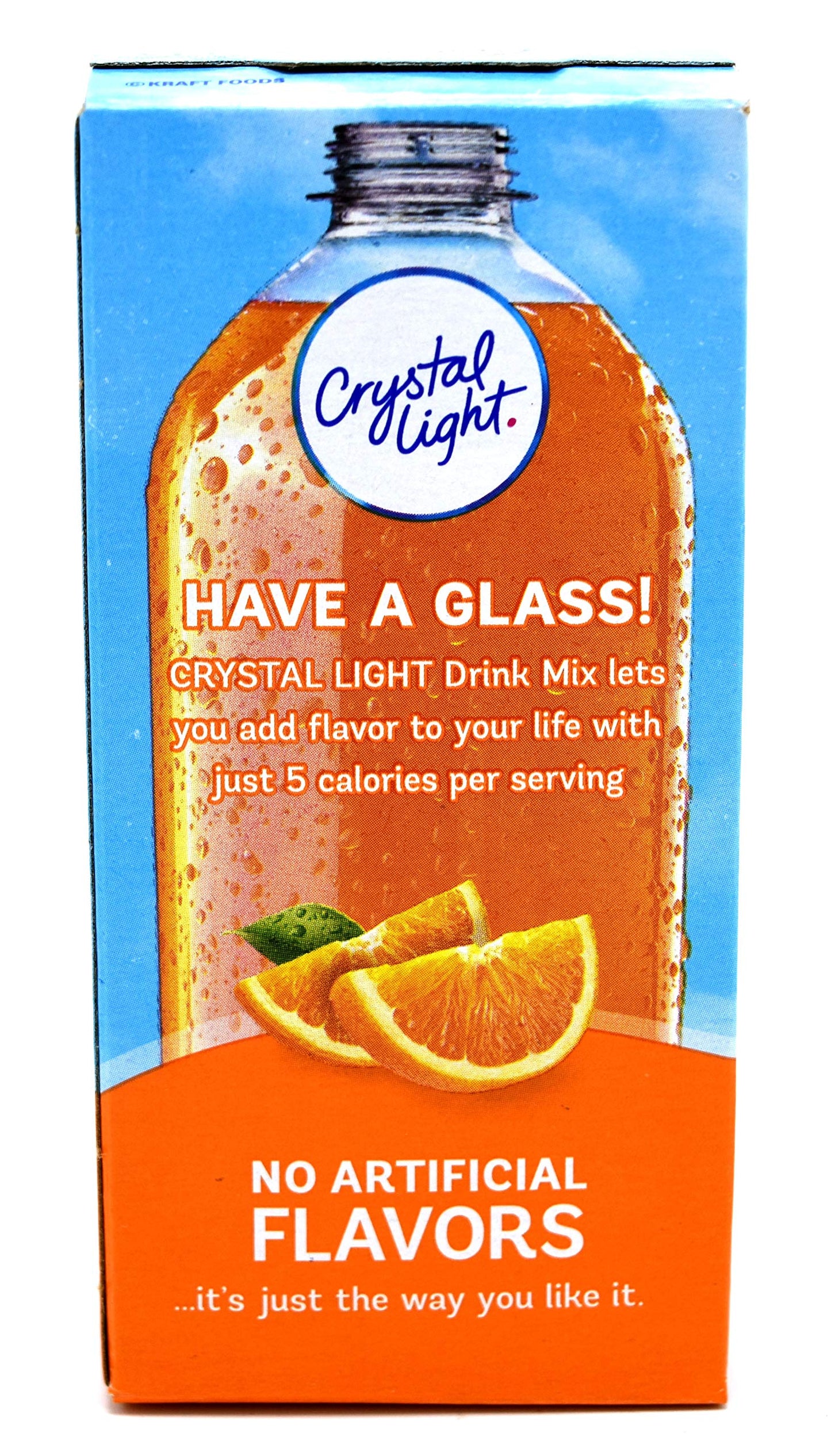 Crystal Light On The Go Packets, Classic Orange, 10 CT, with Vitamin C and Calcium, 1.3 Ounce (Pack of 5)
