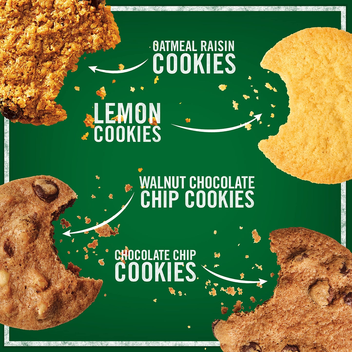 Tate's Bake Shop Cookies Variety Pack, Oatmeal Raisin Cookies, Chocolate Chip Cookies, Lemon Cookies & Chocolate Chip Walnut Coo