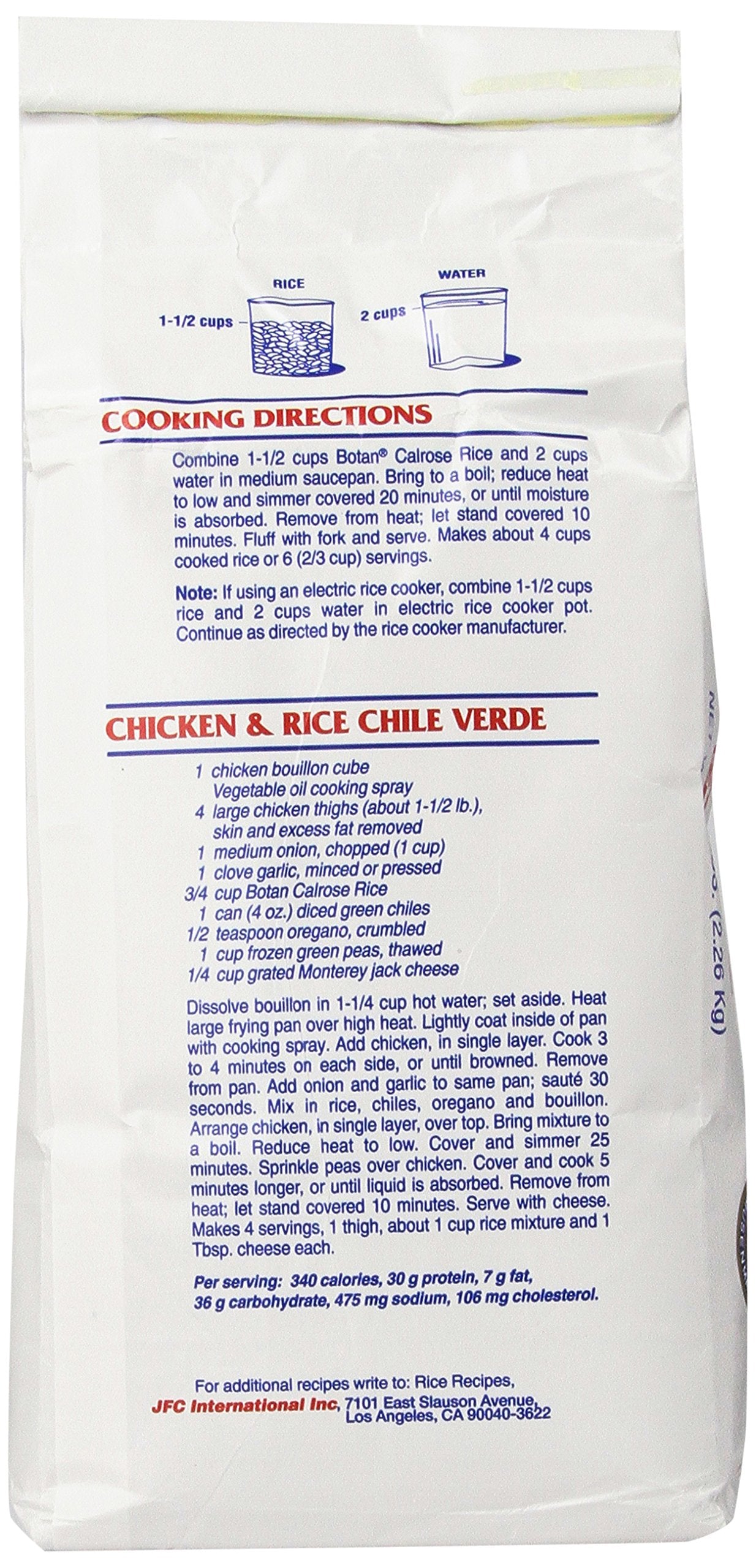 Botan Musenmai Calrose Rice, 5-Pound Bags (Pack of 4)