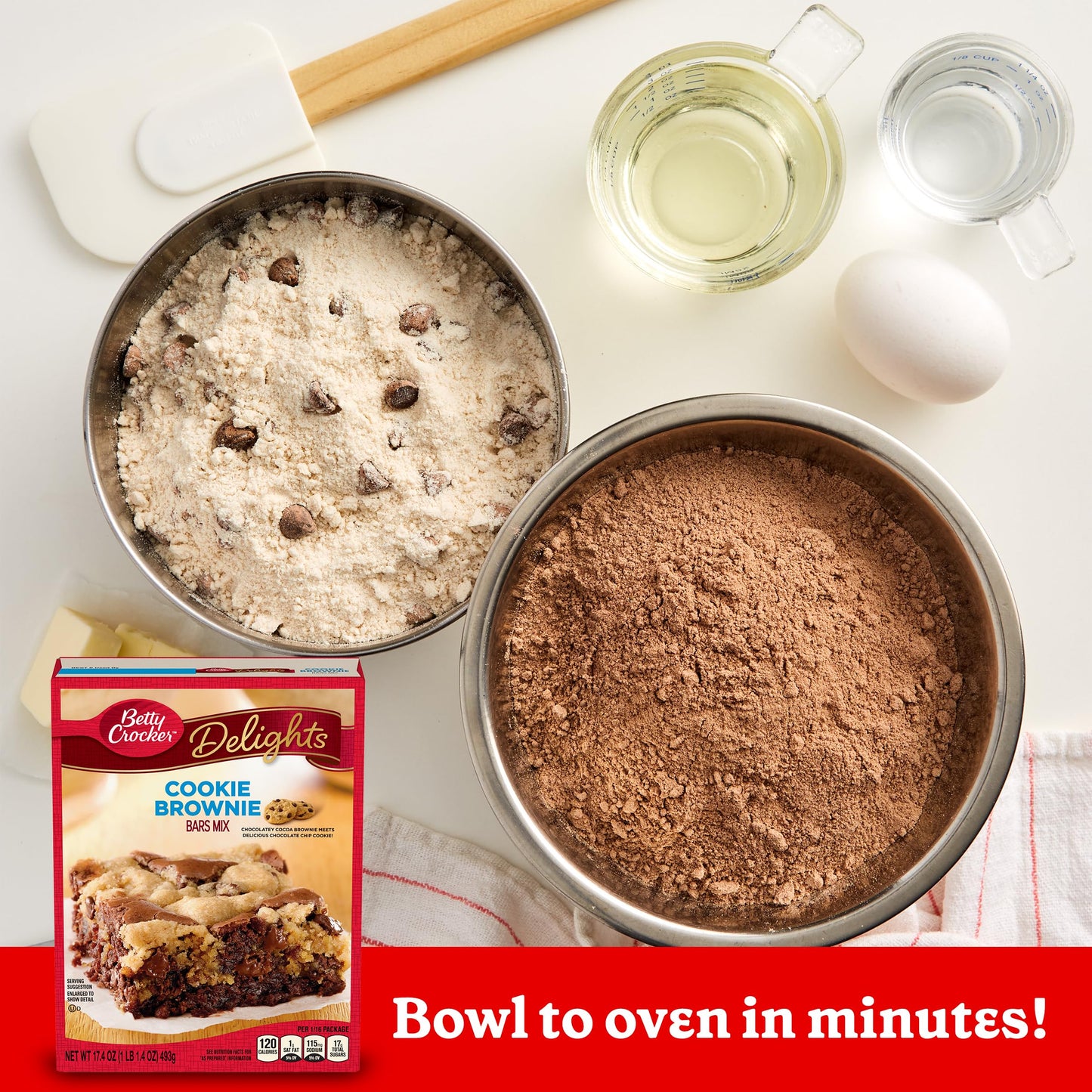 Betty Crocker Delights Cookie Brownie Bar Mix, 17.4 Oz. (Pack Of 8)