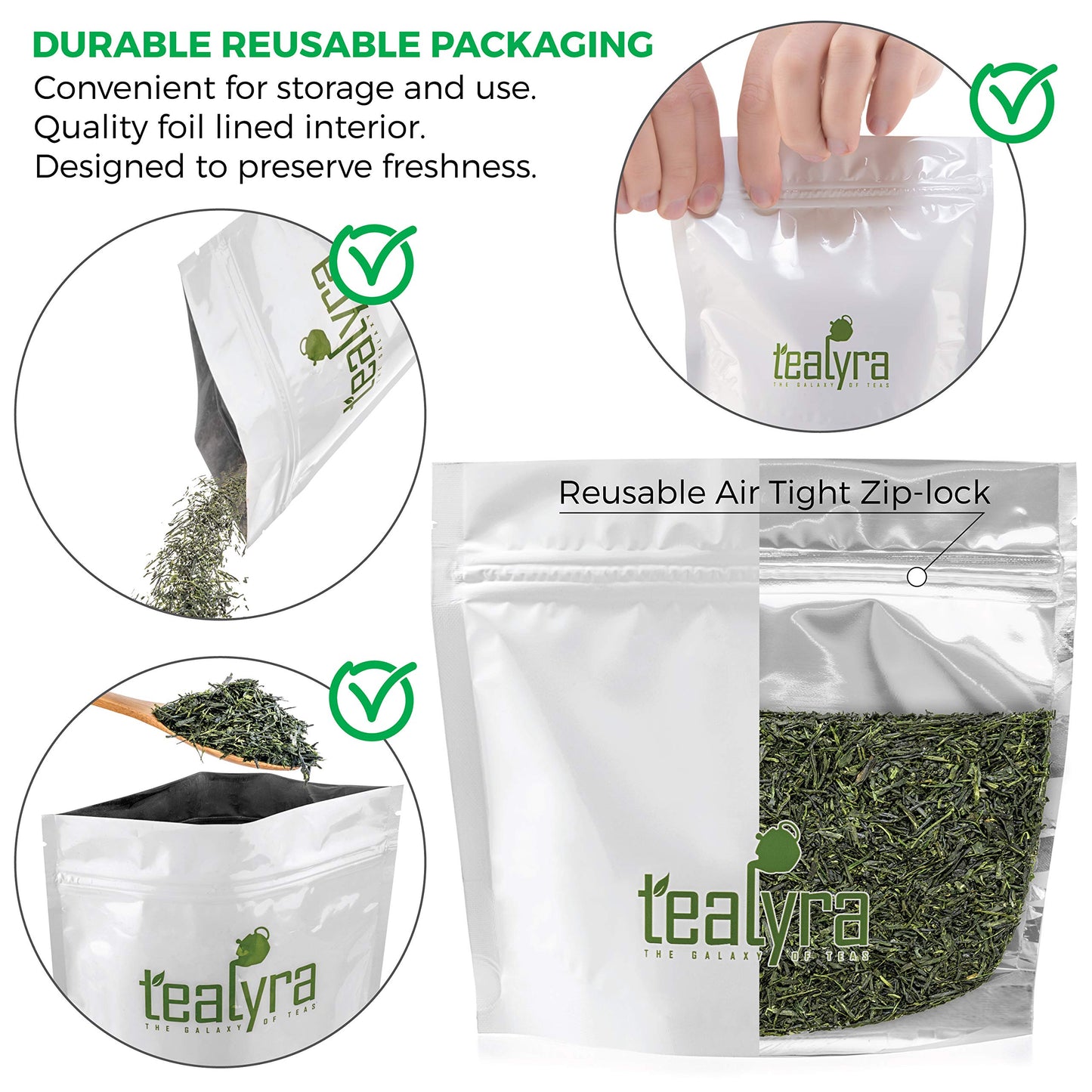 Tealyra Hibi Uji Gyokuro Green Tea - Rich Umami, Medium Caffeine, 224g (8oz) Loose Leaf