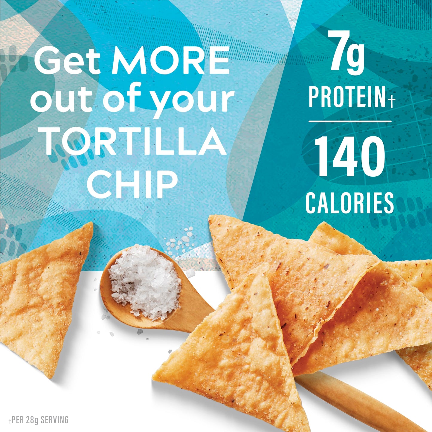 Simply Protein - Tortilla Chips, Restaurant Style Protein Chips, Sea Salt (3-Pack) - 7G Protein, 140 Calories, Gluten Free, Vega