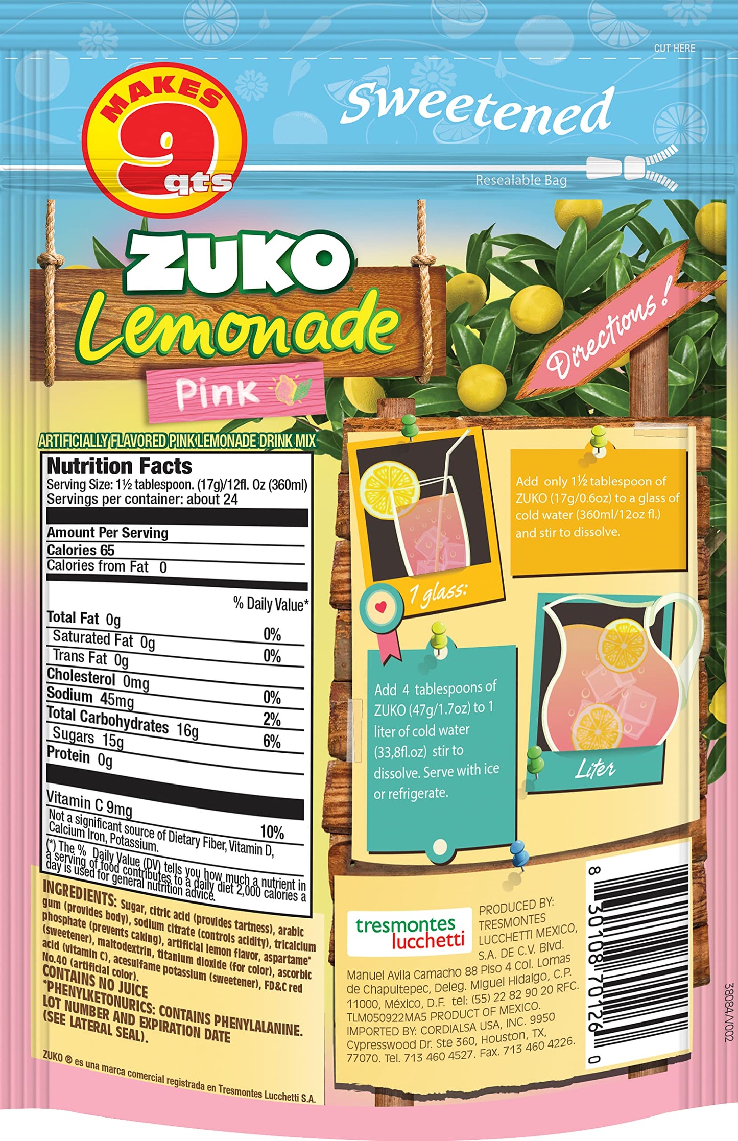Zuko Pink Lemonade Family Pack 14.1Oz Pack Of 6