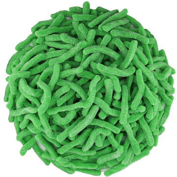 FirstChoiceCandy Sweet & Sour Gummy Worms, Multi Flavors and Solid Colors (2 Pound, Sour Green Apple)