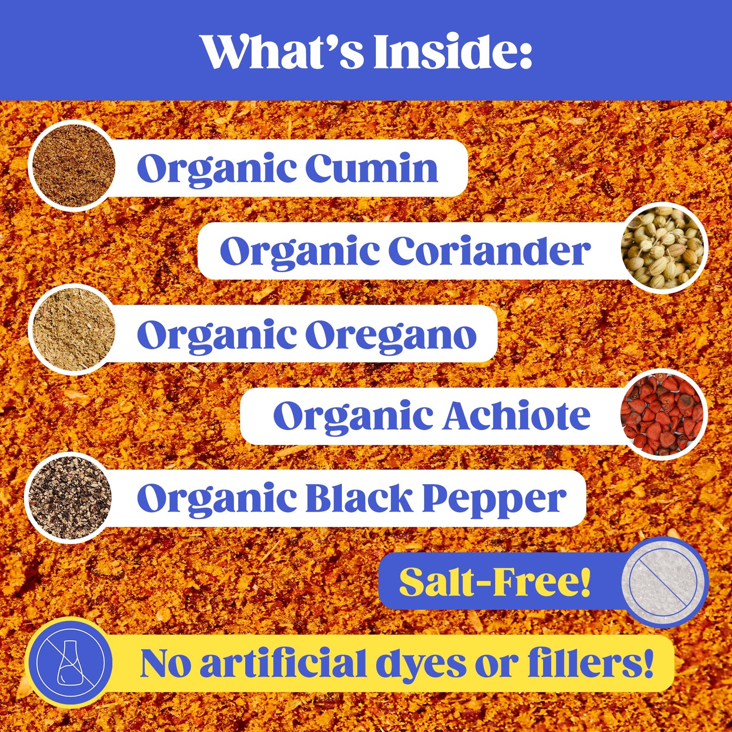 Loisa SALT-FREE Saz  n Seasoning, USDA Organic, Non-GMO, No-MSG, No Preservatives, No Artificial Coloring, No Artificial Flavors