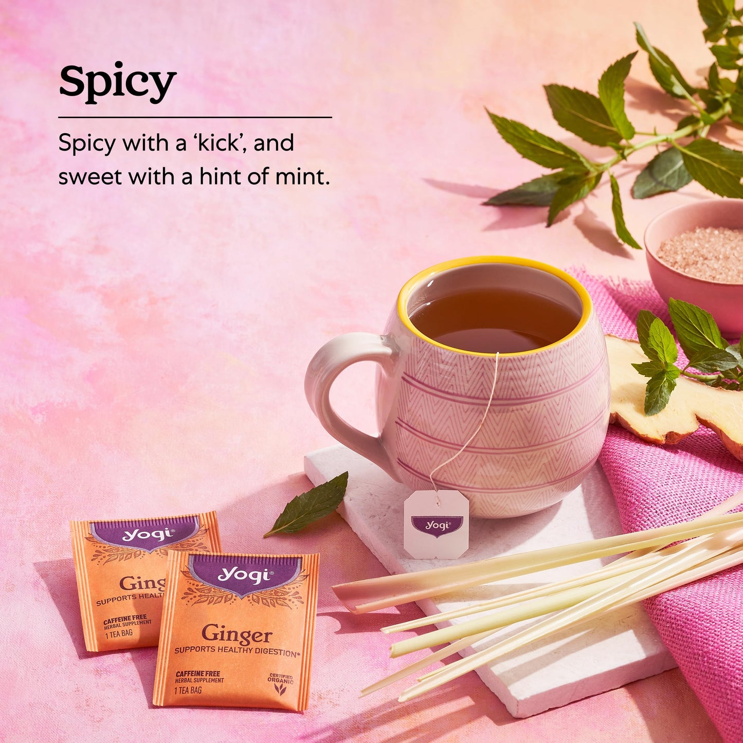 Yogi Tea Ginger Tea - 16 Tea Bags Per Pack (4 Packs) - Organic Ginger Tea Bags - Digestive Support Tea - Includes Ginger Root, L