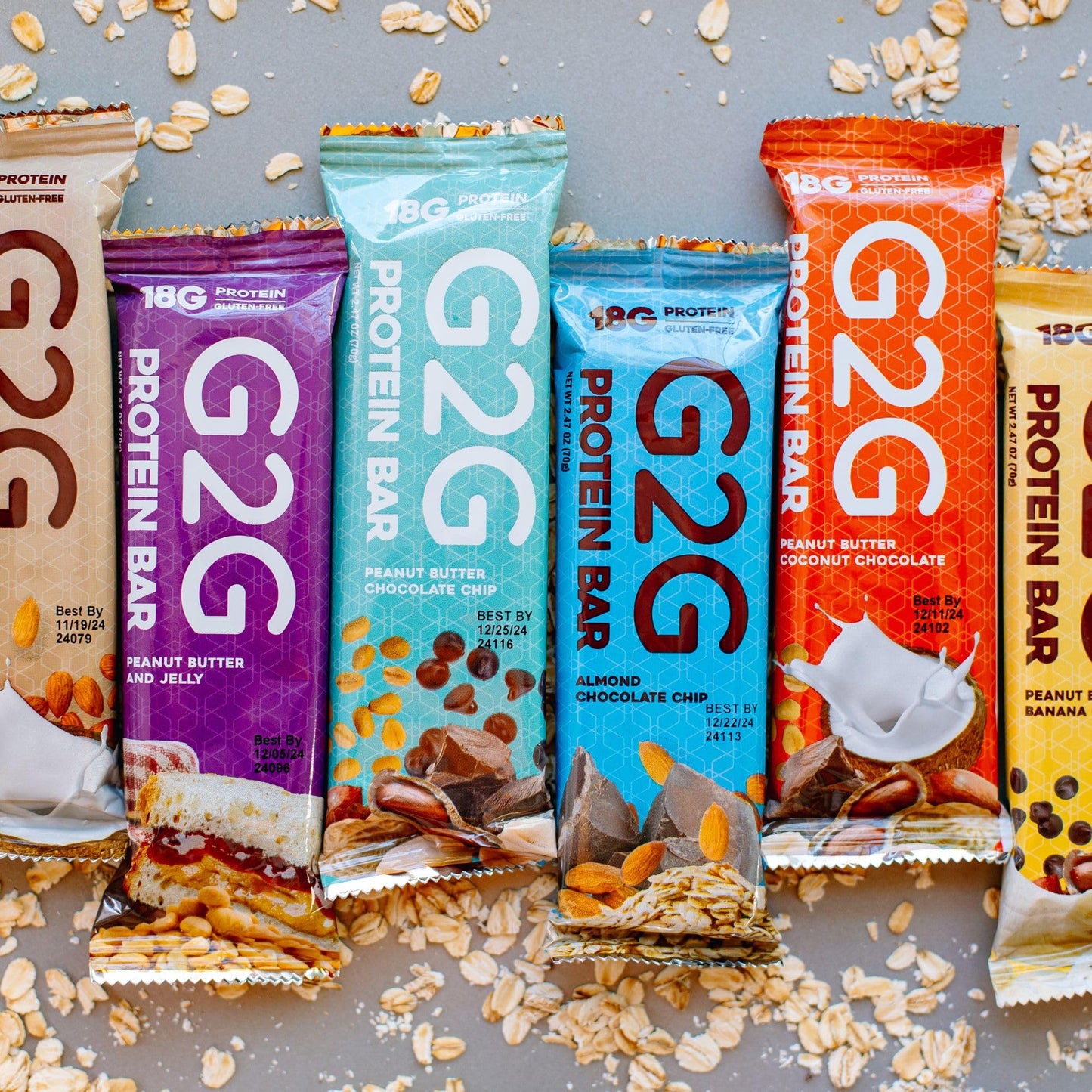 G2G Protein Bar, 8 Flavor Variety Pack, High Protein, Gluten-Free, Healthy Snack, Delicious Meal Replacement, Clean Ingredients, Refrigerated For Freshness, 24 Bars (3 Packs Of 8)