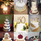 Honbay 50th Birthday Cake Topper, Sparkly Silver Alloy with Rhinestones, 4.7x4.4 inches, Model 67923290