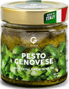 Imported Italian Fresh Basil Pesto Sauce - Extra Creamy - Extra Virflavor Blend Olive Oil  Cheese & Nuts - Delicious & Authentic Pasta Sauce And Spread - Home Made Style - 6.35 Oz Glass Jar