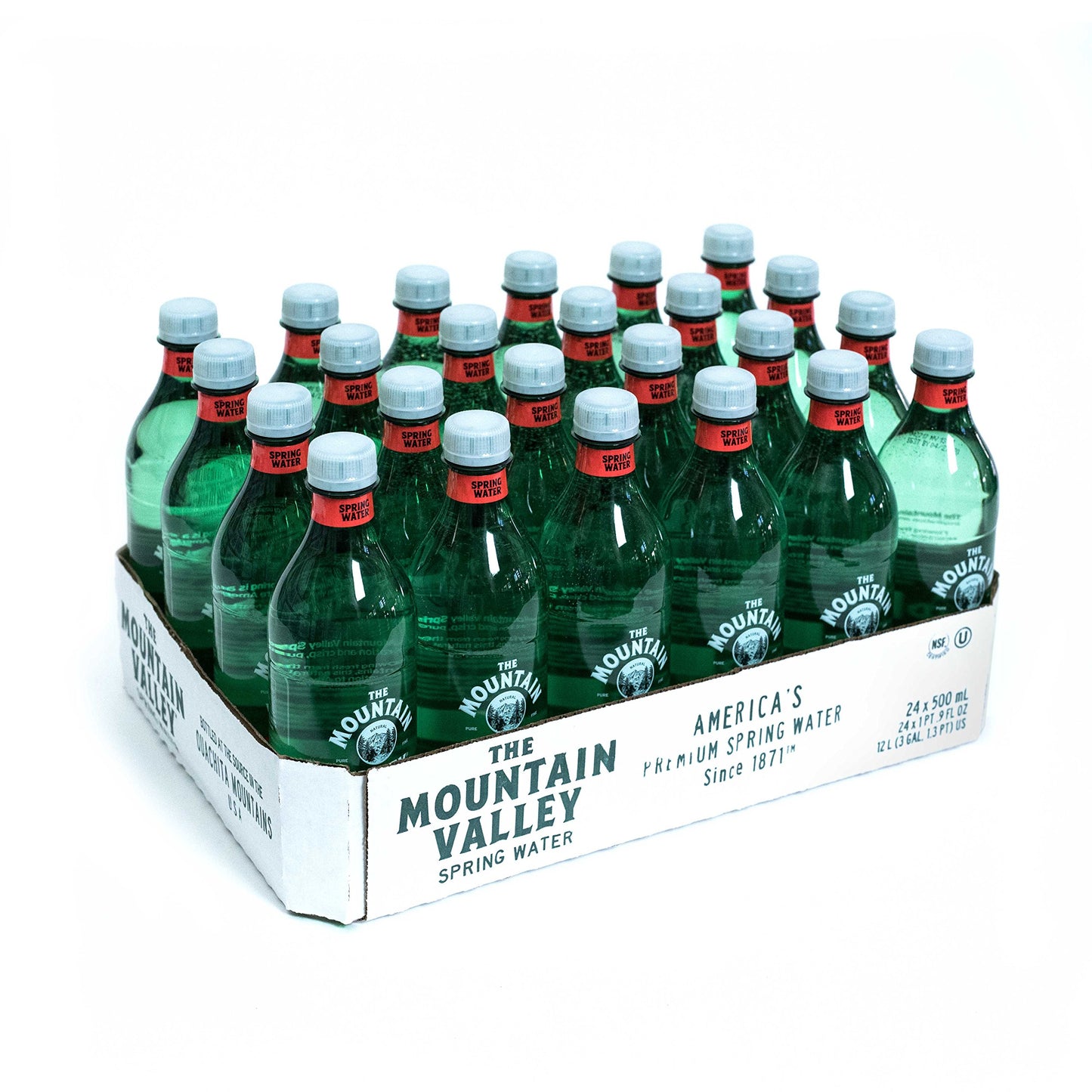 The Mountain Valley Spring Water 500 ML (16.9 Fl Oz) - Pack of 24 Bottles