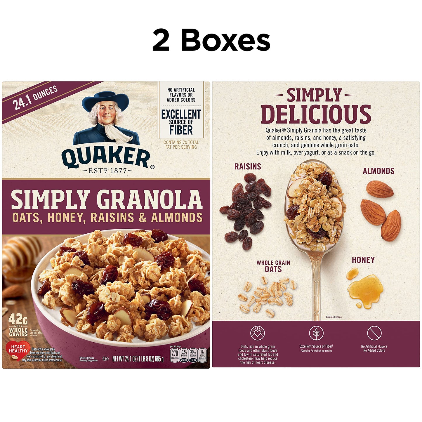 Quaker Simply Granola Honey & Raisin, 24.1 Oz (Pack Of 2)