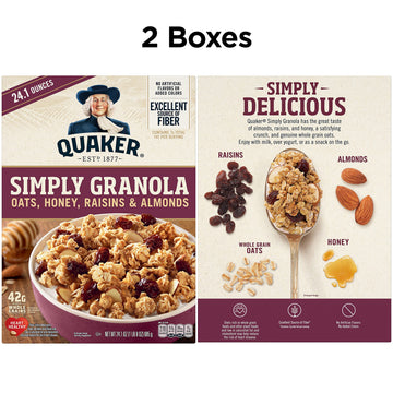 Quaker Simply Granola Honey & Raisin, 24.1 Oz (Pack Of 2)