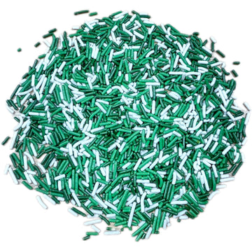 Sentovac Edible Green And White Mixing Jimmies Sprinkles For Cake Decorating Baking | Cupcake Toppers Cake Decorations| Celebrat